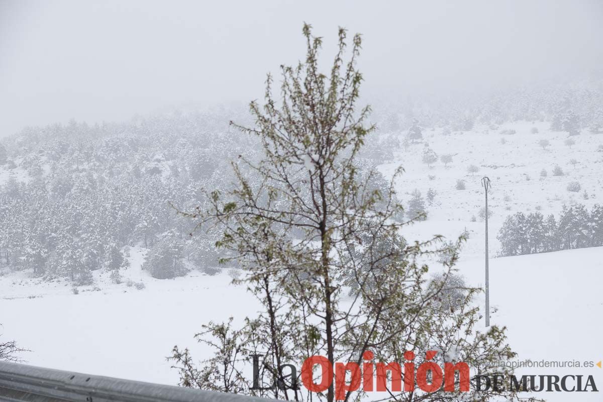 Continúa la nevada en las zonas altas de la comarca del Noroeste