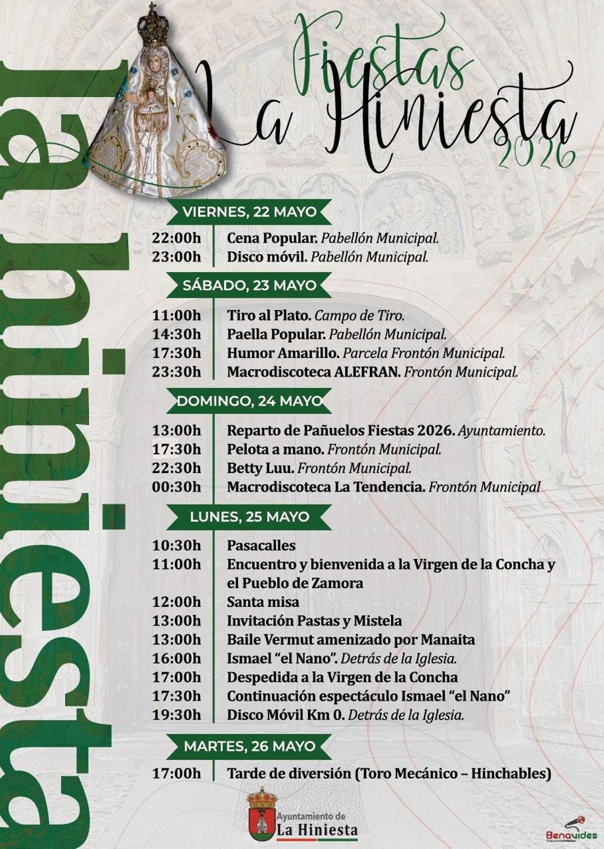 Programa de fiestas de La Hiniesta 2026