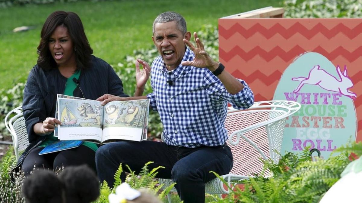 El matrimonio Obama celebra su última fiesta de los huevos de Pascua