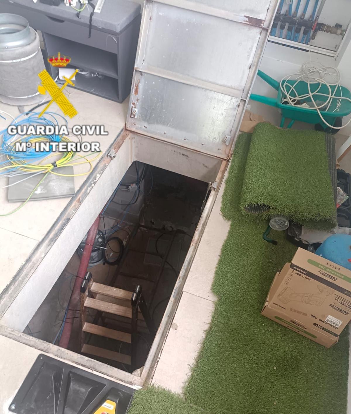 Escondite de la plantación de marihuana en Borriol