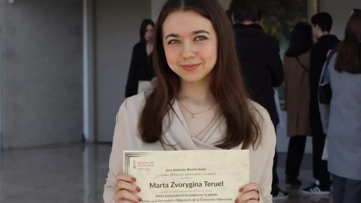 Marta Zvorygina Teruel, la mejor estudiante de la Ebau 2024.