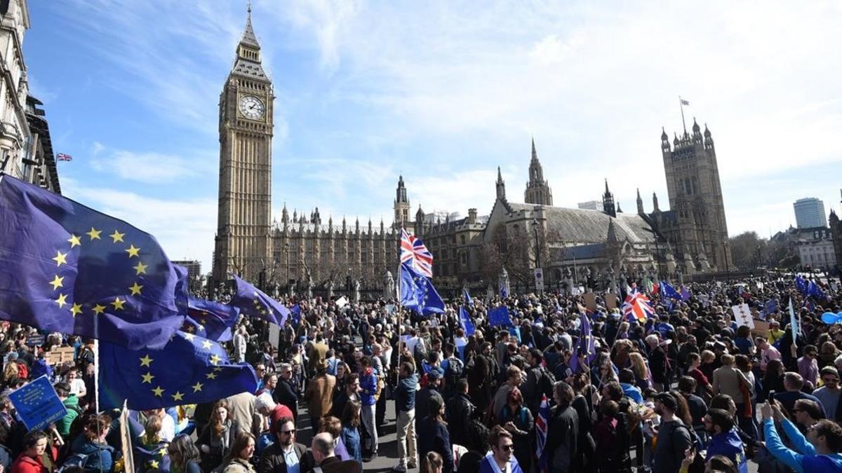 Manifestación europeísta en Londres