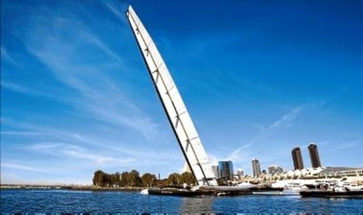 Entrenaments, a la costa de San Diego, del revolucionari trimarà ’BMW-Oracle’ amb la seva enorme vela rígida, que li permet ser velocíssim. Entrenaments, a la costa de San Diego, del revolucionari trimarà ’BMW-Oracle’ amb la seva enorme vela rígida, que li permet ser velocíssim.