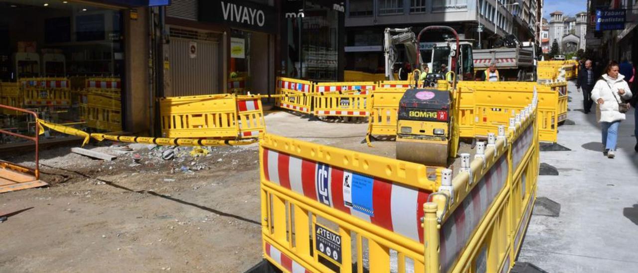 Obras de peatonalización de Alcalde Marchesi.