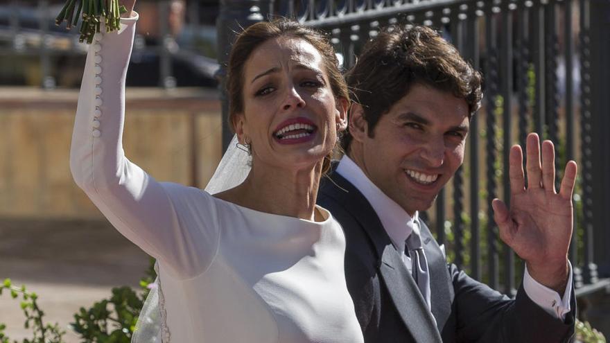 La pareja, el día de su boda.