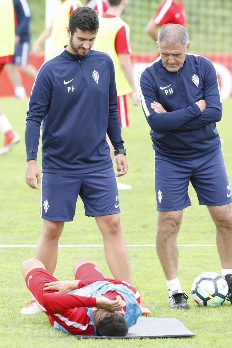 Entrenamiento del Sporting este viernes