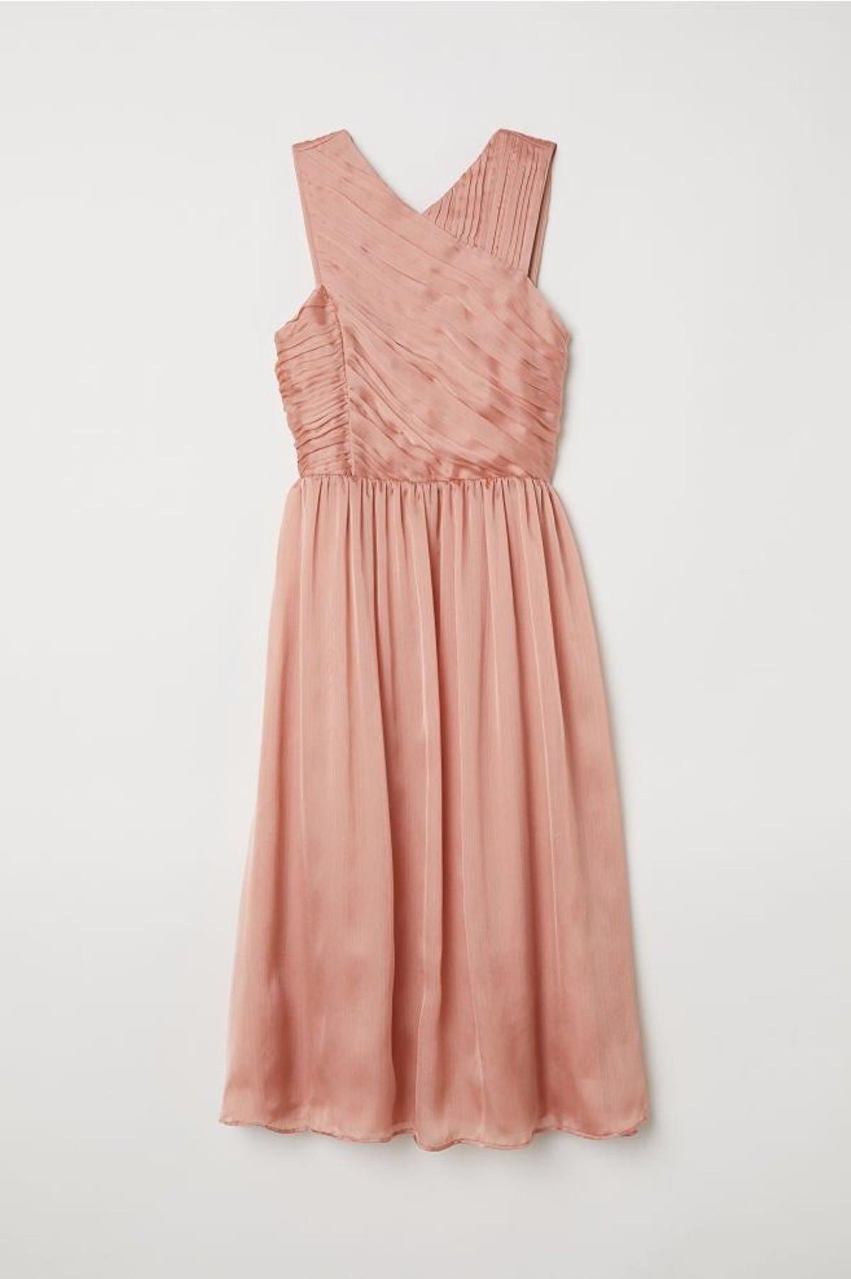 Vestido asimétrico de largo midi de H&M. (Precio: 59, 99 euros)