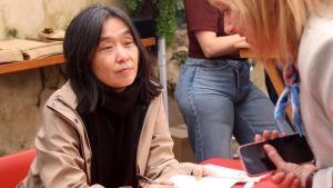 La premio Nobel Han Kang en Sant Jordi en Barcelona.