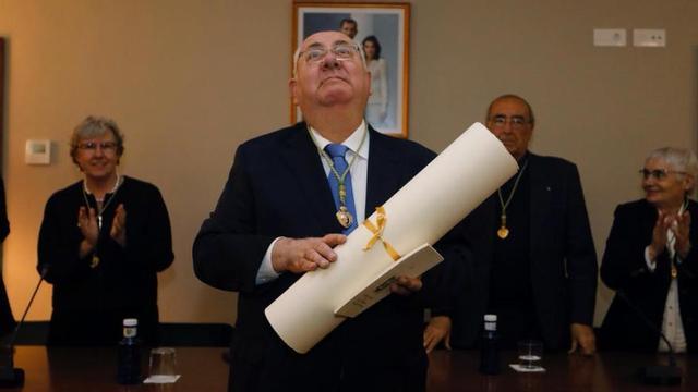 Acto de recepción del académico José Aleixandre, ayer, en el Museo de Bellas Artes de València.