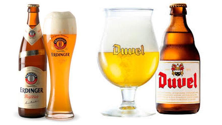 Cerveza Erdinger y Duvel Moortgat.