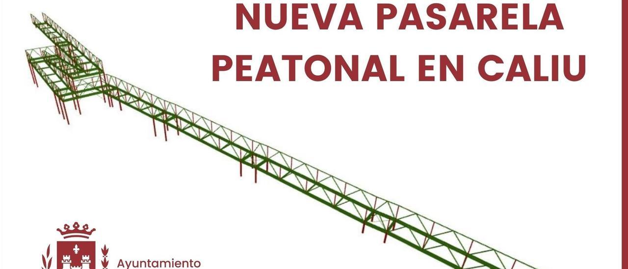 La nueva pasarela peatonal en el barrio Caliu de Elda.