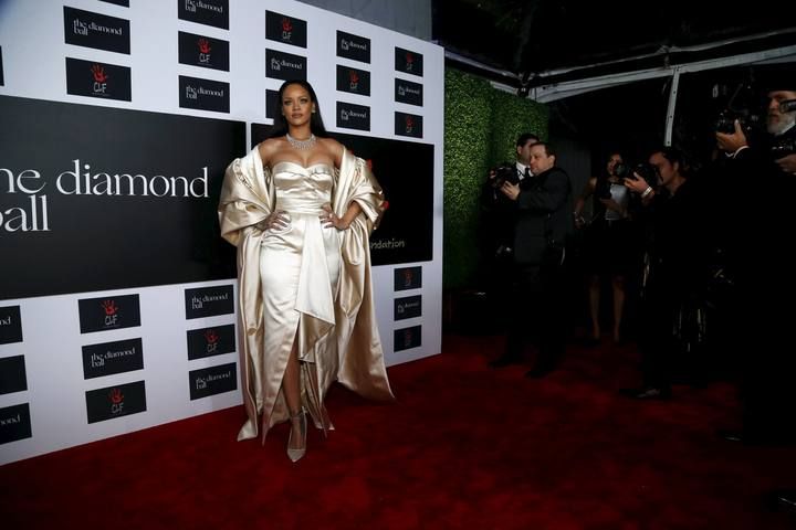 Singer Rihanna poses at the second annual Diamond Ball fundraising event in Santa Monica