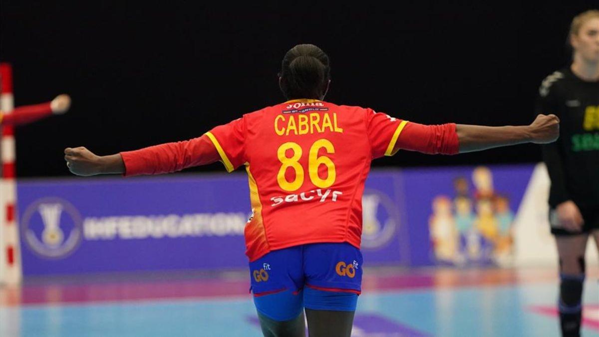 Alexandrina Cabral, autora del gol de la victoria ante Montenegro