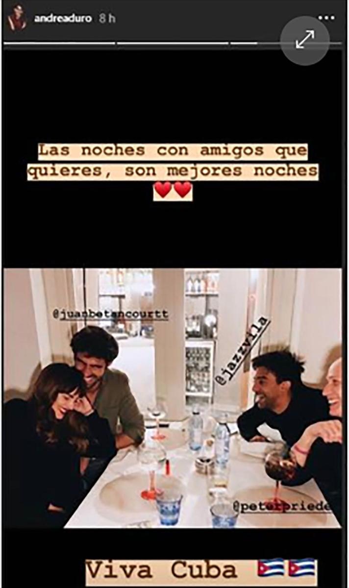 Andrea Duro y Juan Betancourt de cena por Madrid