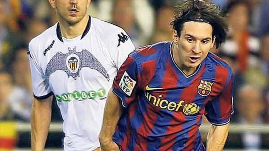 Messi, durante el encuentro del sábado en Valencia