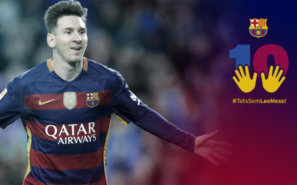 La imagen de la campaña lanzada por el FC Barcelona para apoyar a Leo Messi