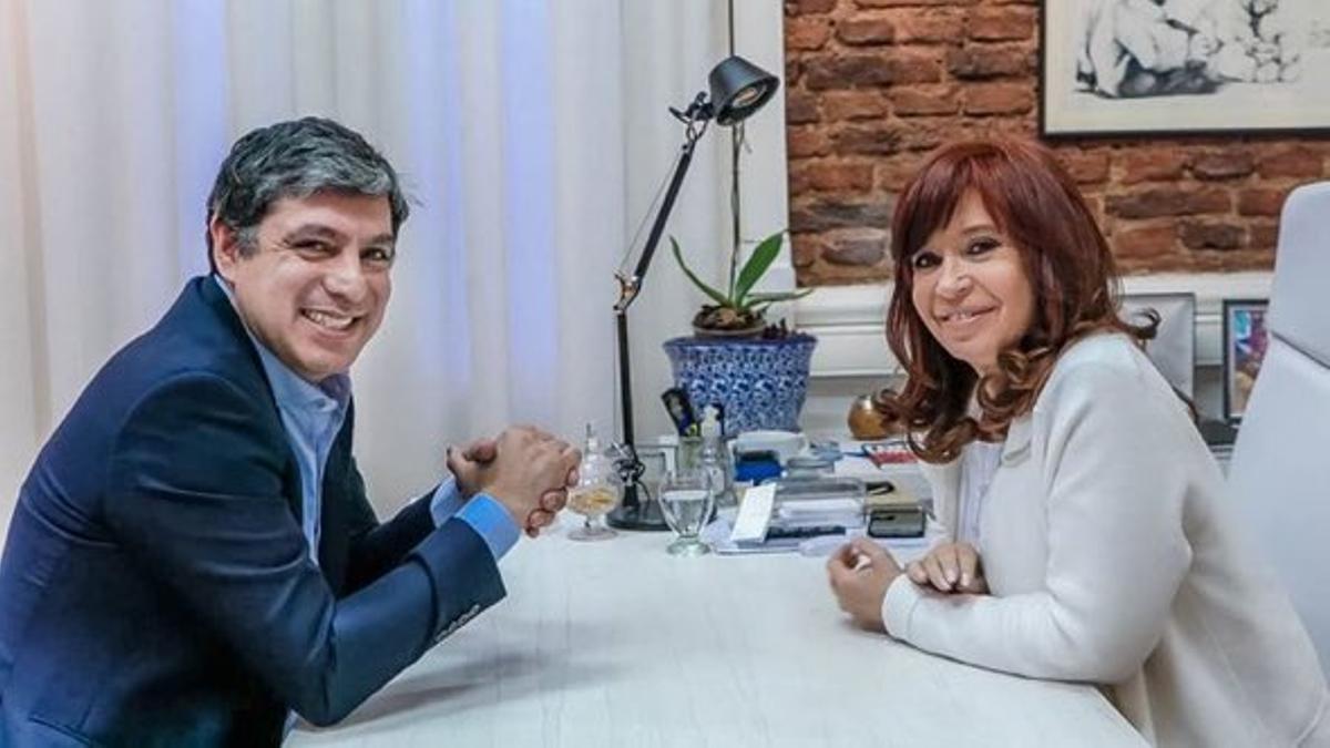 Matías Rodríguez, junto a Cristina Kirchner.