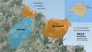 El Govern compra las fincas de Son Jaumell, Cala Torta, Cala Mitjana y Cala Estreta, en el Parc Natural de Llevant