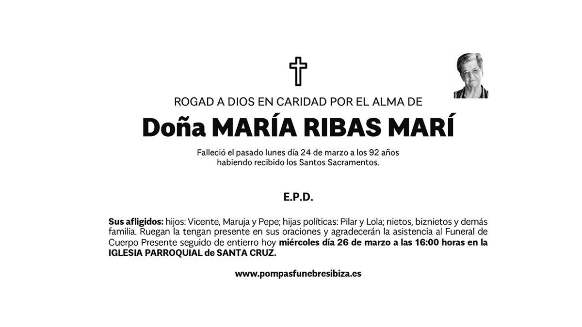 Esquela María Ribas Marí