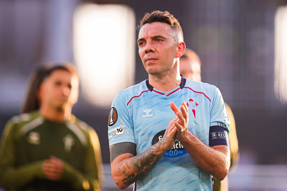 Iago Aspas al finalizar el Celta-Friburgo de Europa League