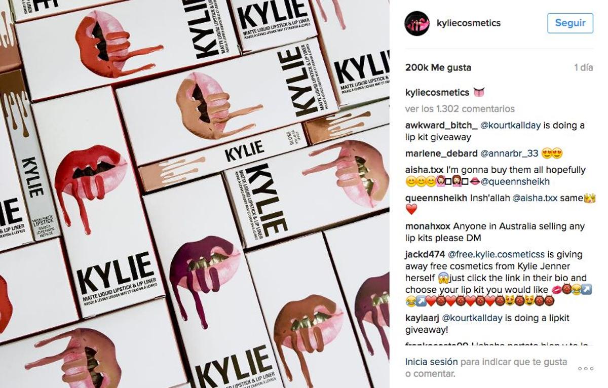 Los colores de pintalabios de Kylie Jenner