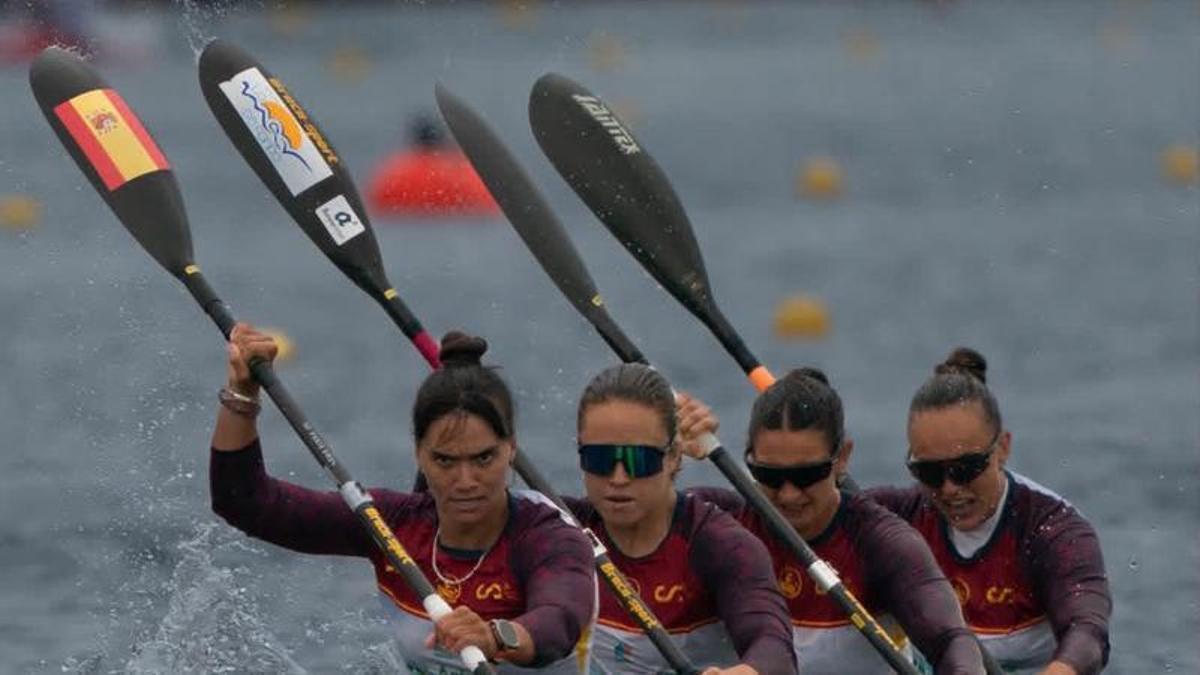 El K-4 de España, medalla de plata en Montreal.