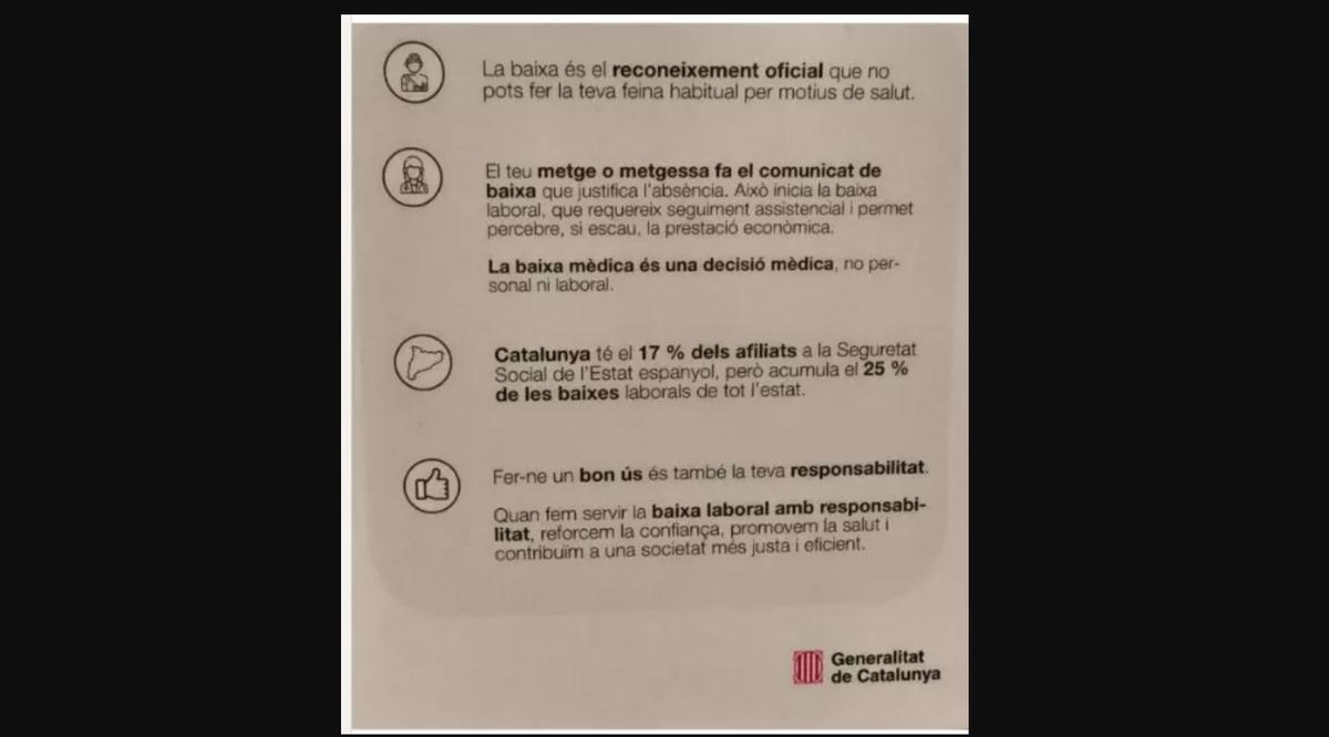 Cartell penjat en un CAP