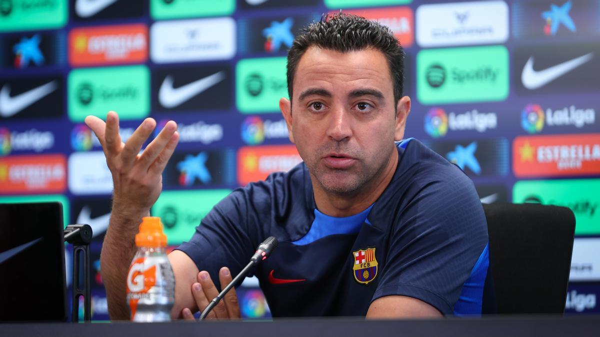 Xavi Hernández, entrenador del FC Barcelona, en rueda de prensa