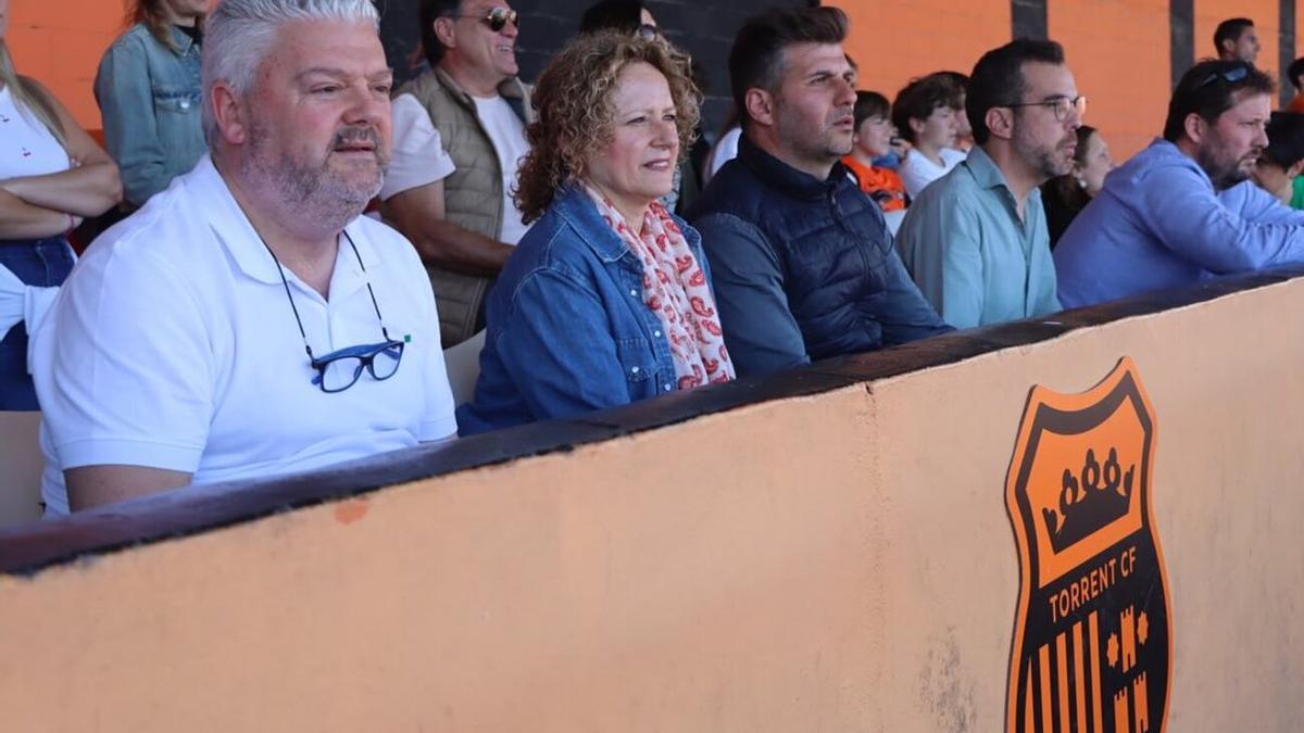 Folgado y Alonso, en el partido del Torrent CF del domingo