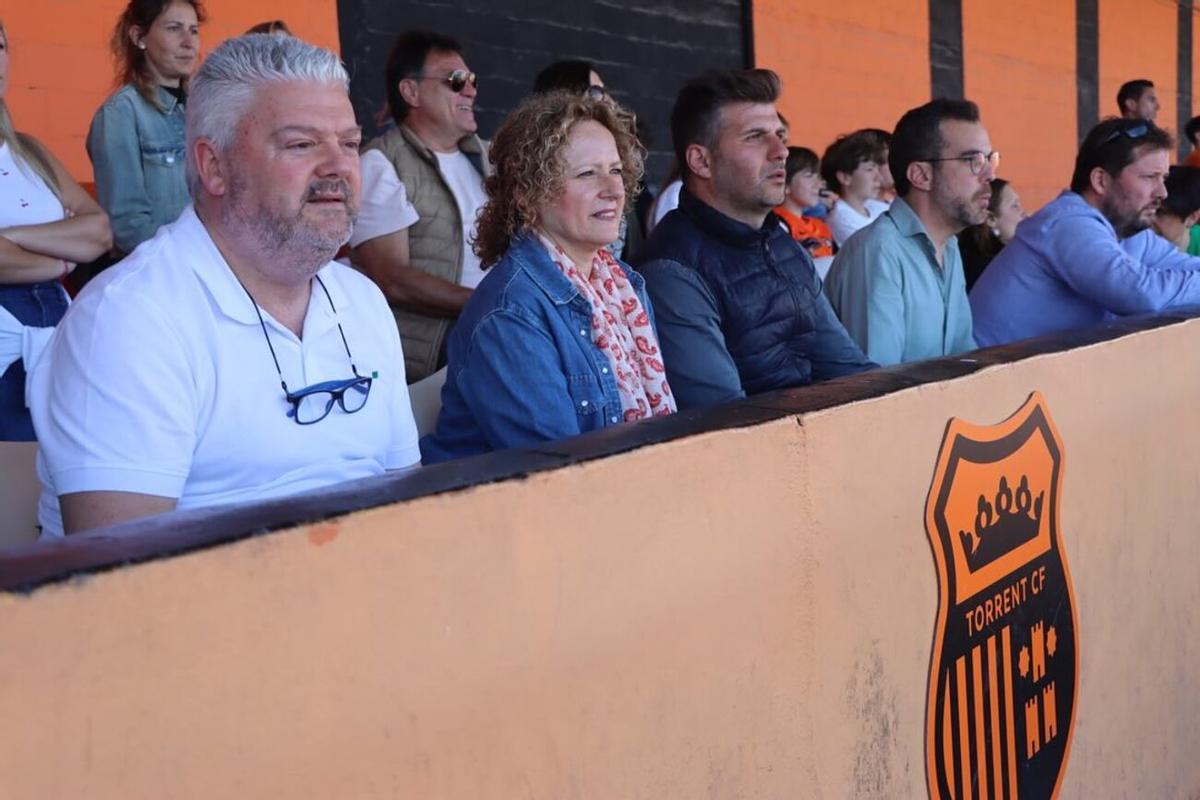 Folgado y Alonso, en el partido del Torrent CF del domingo