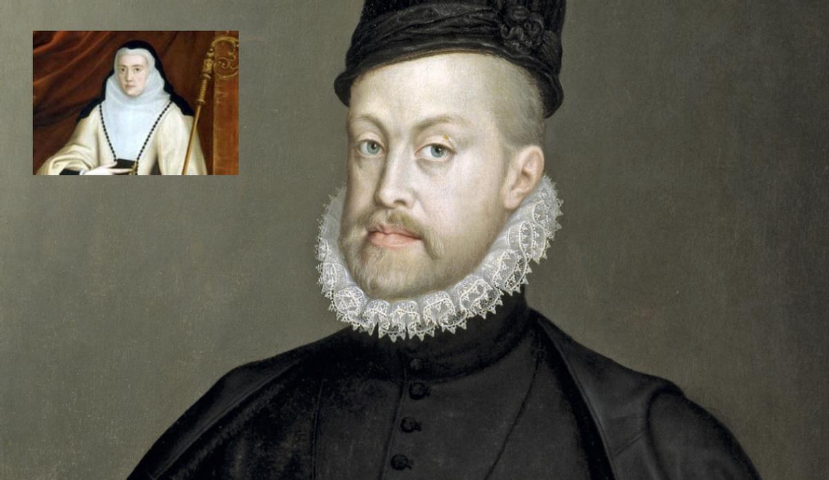 Felipe II, rey de España y Portugal, y Ana de Austria, su sobrina, implicada en el proceso del Pastelero de Madrigal.