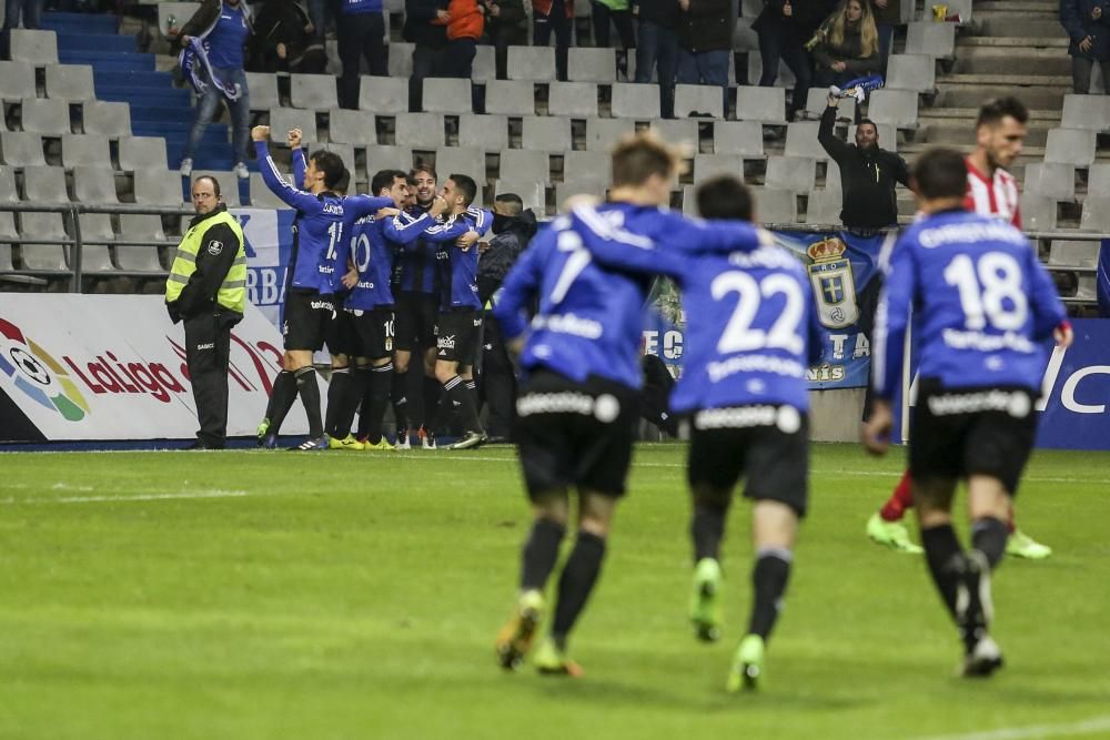 El partido entre el Real Oviedo y el Girona, en imágenes