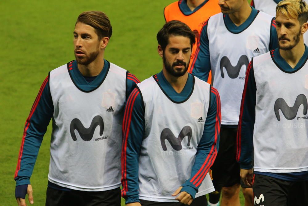 Entrenamiento y rueda de prensa de la Selección Española en Málaga