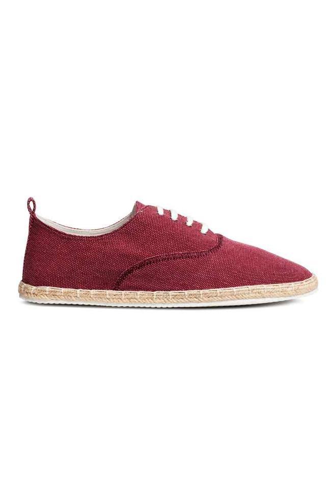 Deportivas con esparto: burdeos con cordones