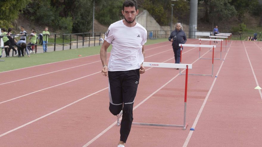 Llopis y Puig, en un entrenamiento en la Pista Toni Herreros de Gandia