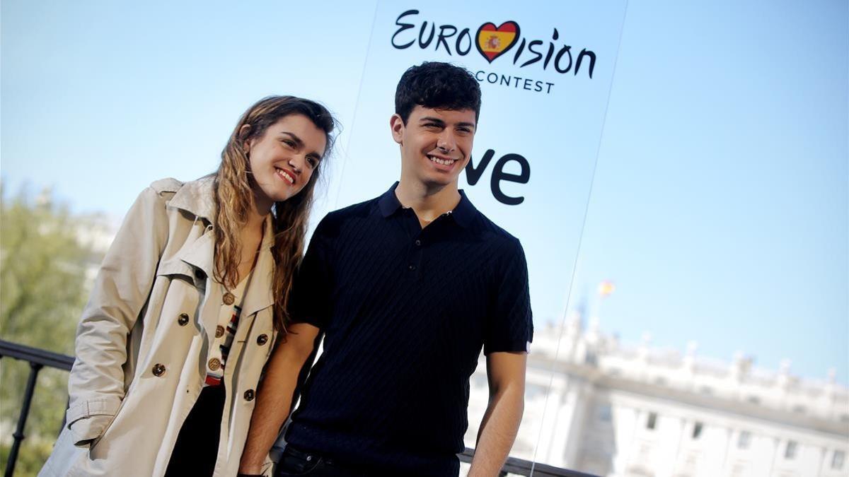 Amaia y Alfred, en Madrid, poco antes de partir para Lisboa.