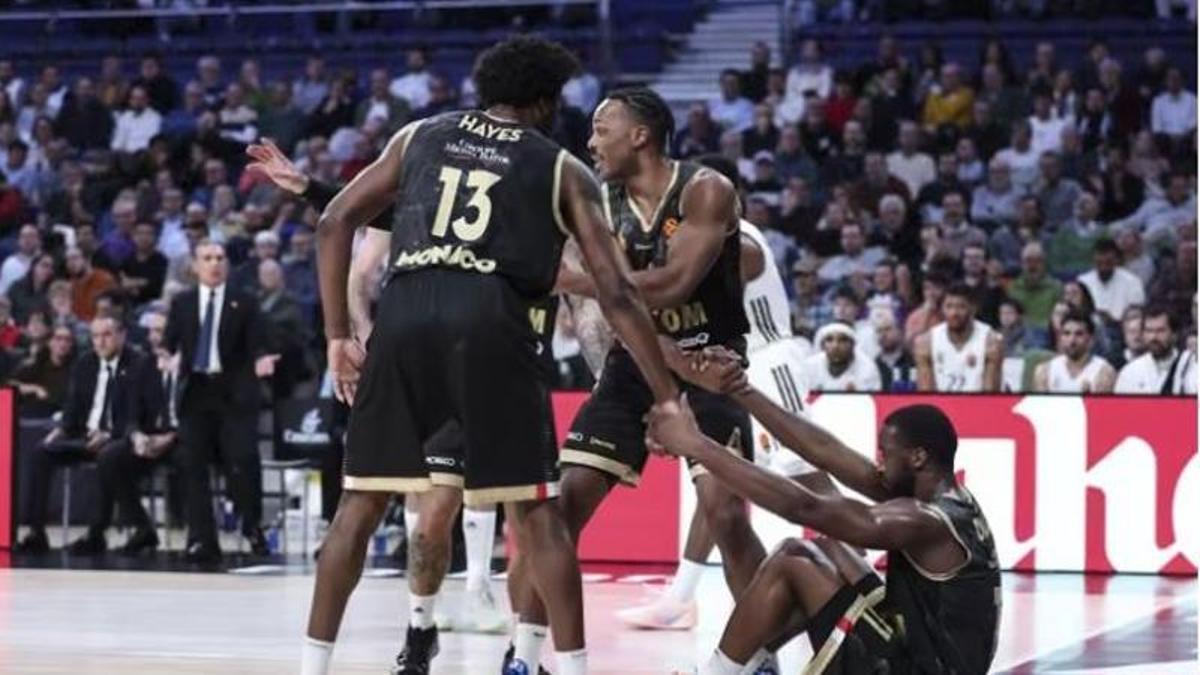 El AS Monaco durante su partido de la Euroliga 25-26 ante el Real Madrid.