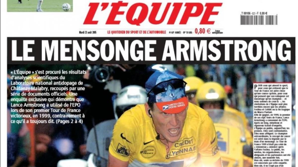 Portada de L'Équipe en agosto de 2005