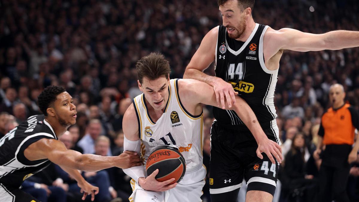 Mario Hezonja, en una acción del Partizan- Real Madrid.