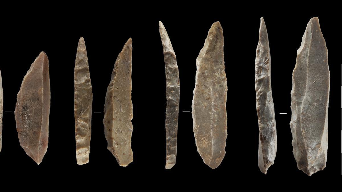 Cuchillos de piedra distintivos que se cree que fueron producidos por los últimos neandertales en Francia y el norte de España.