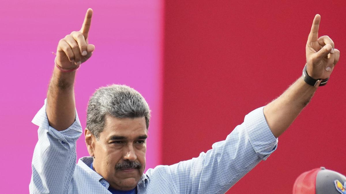 Nicolás Maduro, en el cierre de la campaña de las presidenciales de Venezuela.