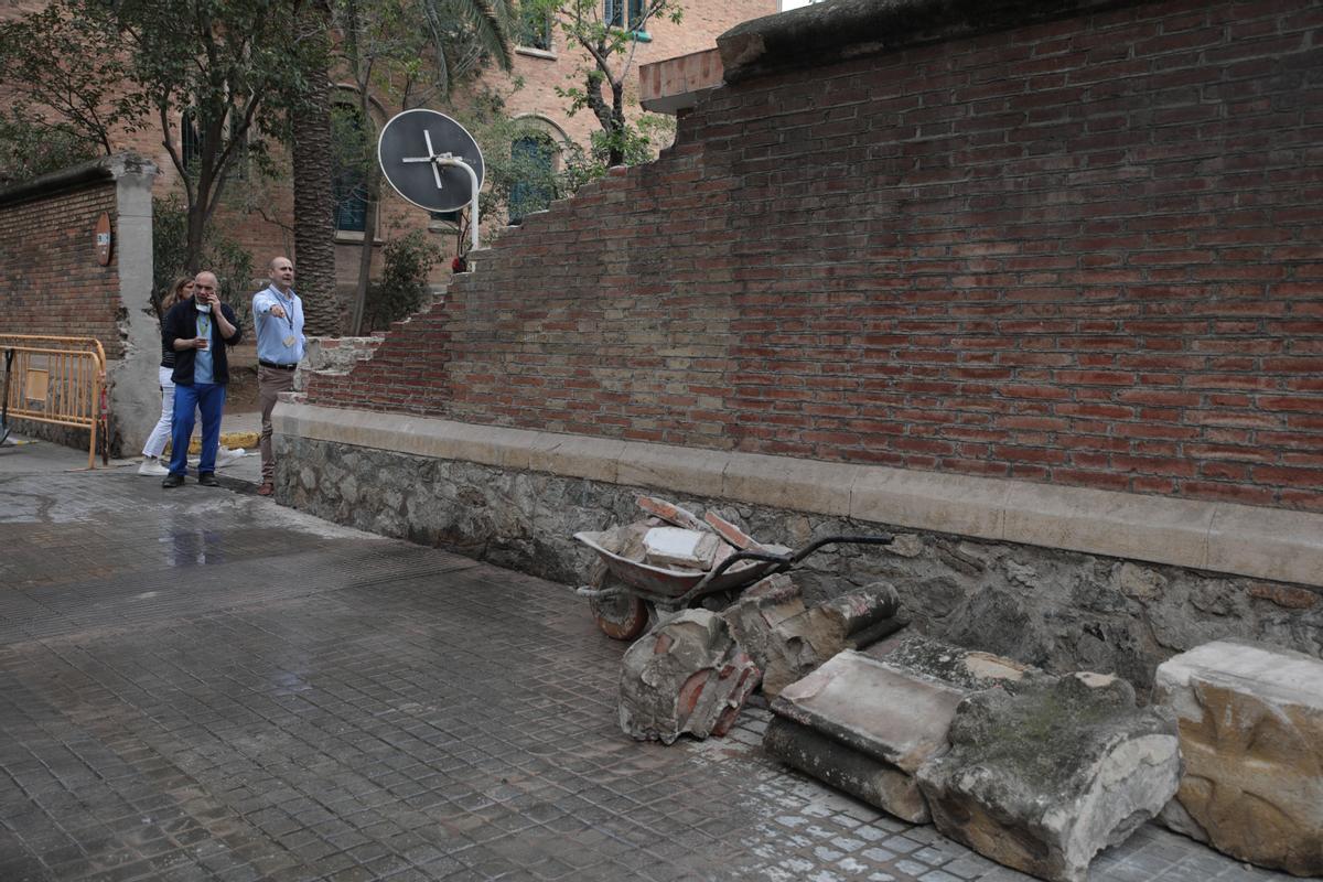 Un hombre muere al caerle un muro en el recinto de Sant Pau en Barcelona.