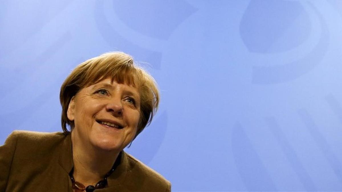 Comparecencia de la cancellera Angela Merkel en Berlín.