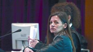 María Ángeles Molina, Angie, durant el judici celebrat a lAudiència de Barcelona, el 28 de febrer.