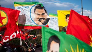 Concentración en Roma para pedir la líberación de Abdulá Ocalan, líder del PKK