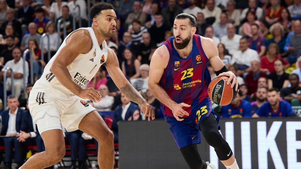 Trey Lyles y 'Toko' Shengelia, en el último Barça - Real Madrid de Euroliga