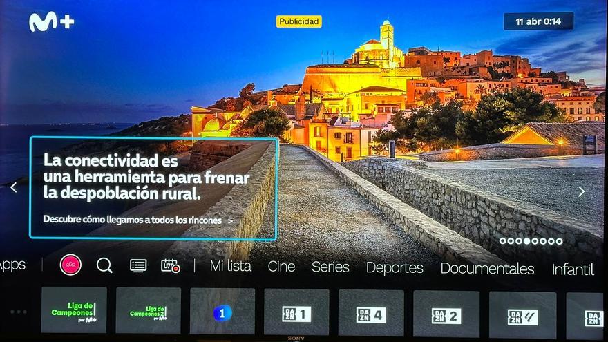 Movistar utiliza una imagen de Ibiza en un anuncio sobre despoblación rural