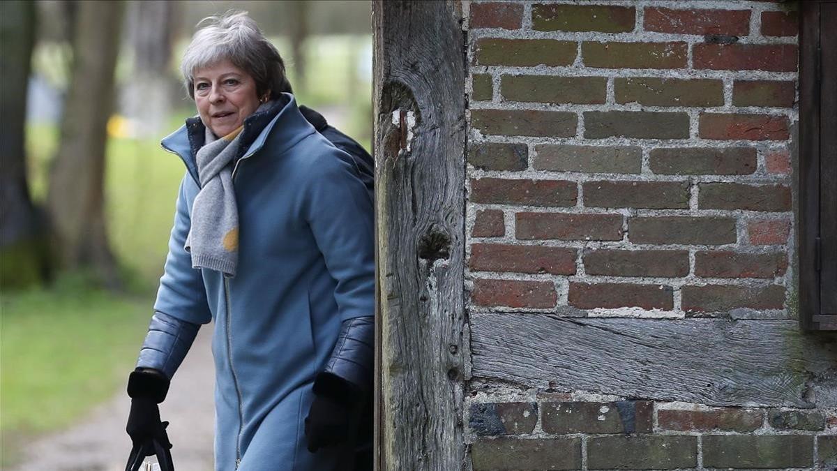 La primera ministra británica Theresa May, el 10 de marzo del 2019.