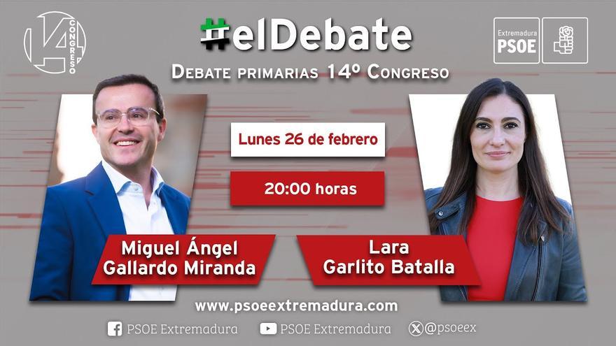 En directo | Sigue el debate entre Miguel Ángel Gallardo y Lara Garlito de las primarias del PSOE de Extremadura