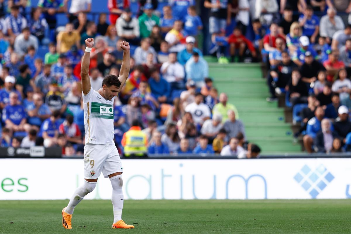 Lucas Boyé celebra el gol del empate el pasado frente al Getafe
